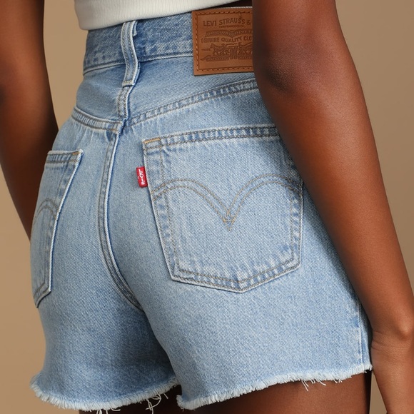 LEVI'S Super High Rise Ribcage Jean Shorts 🎀🎀 - Picture 1 of 12